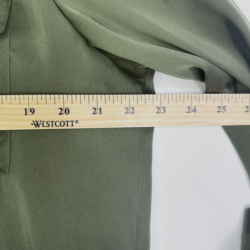 Laundry Shelli Segal Dress Women L Olive Green Lace Up Utility Roll Tab Slv NWOT - Picture 6 of 8